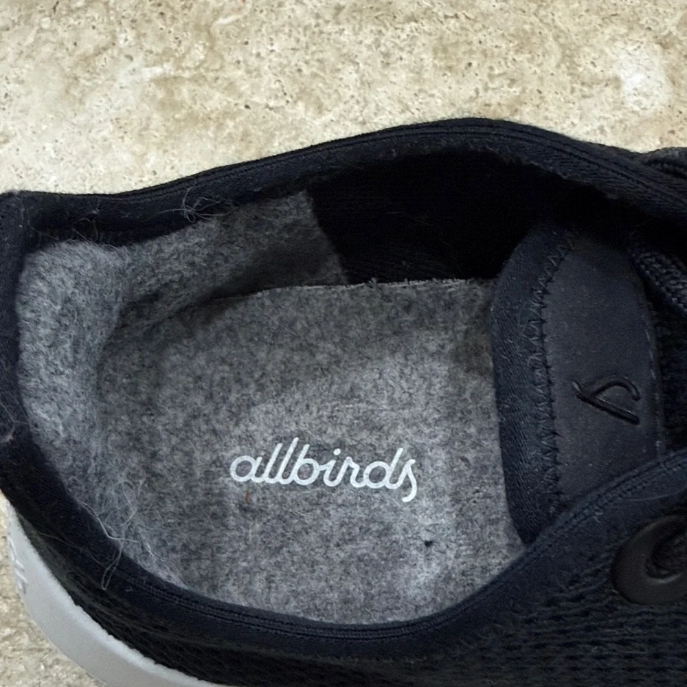 Allbirds Women's Black Mesh Sneakers with White Soles - Picture 2 of 6
